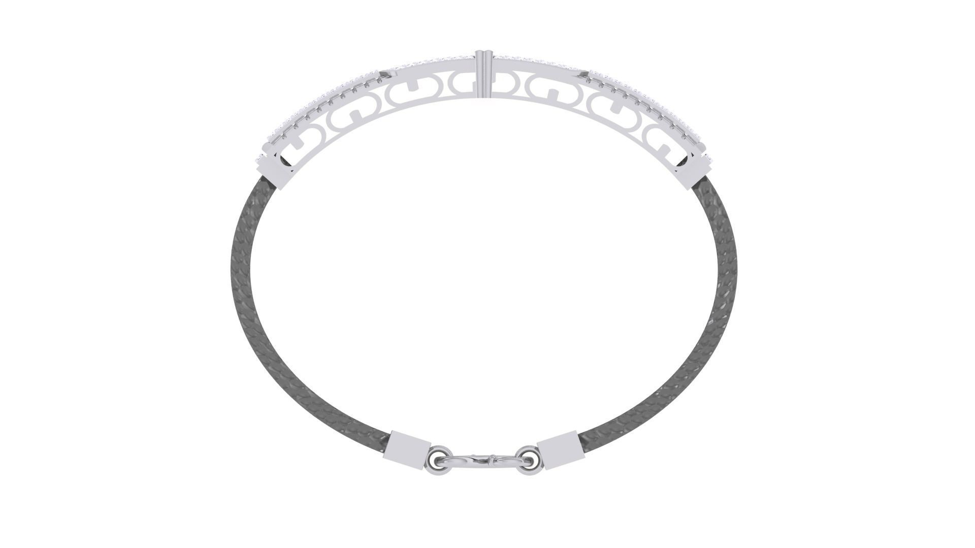 Black Belt Unisex Diamond Bracelet 3dm stl obj gltf glb 3mf 3D print model_13