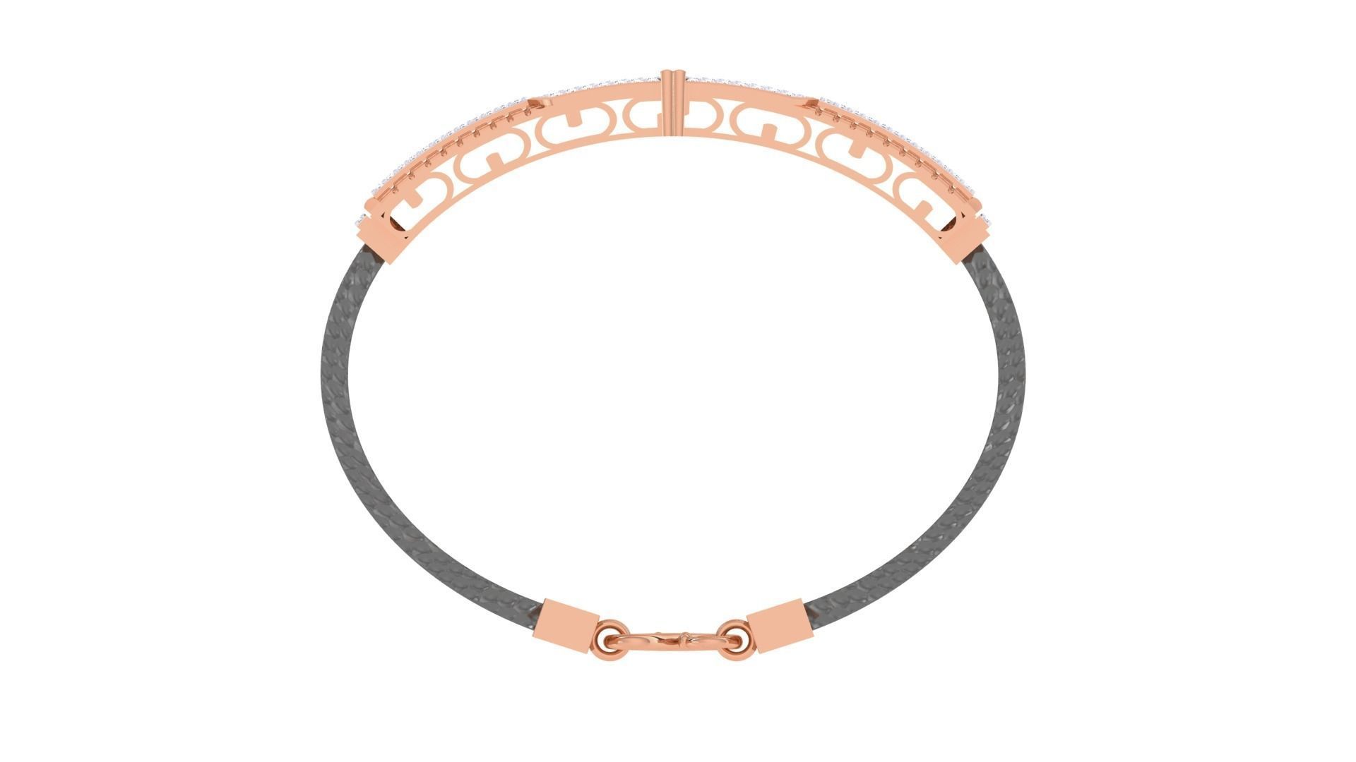 Black Belt Unisex Diamond Bracelet 3dm stl obj gltf glb 3mf 3D print model_14