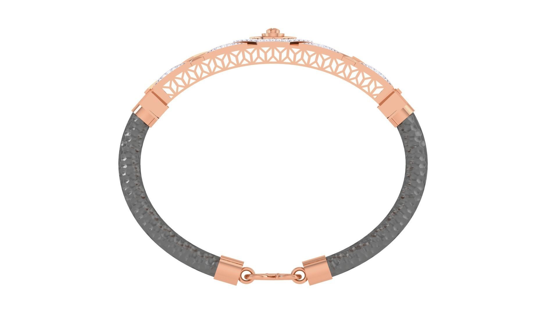 Screw Head Black Belt Unisex Diamond Bracelet 3dm stl obj gltf  3D print model_14