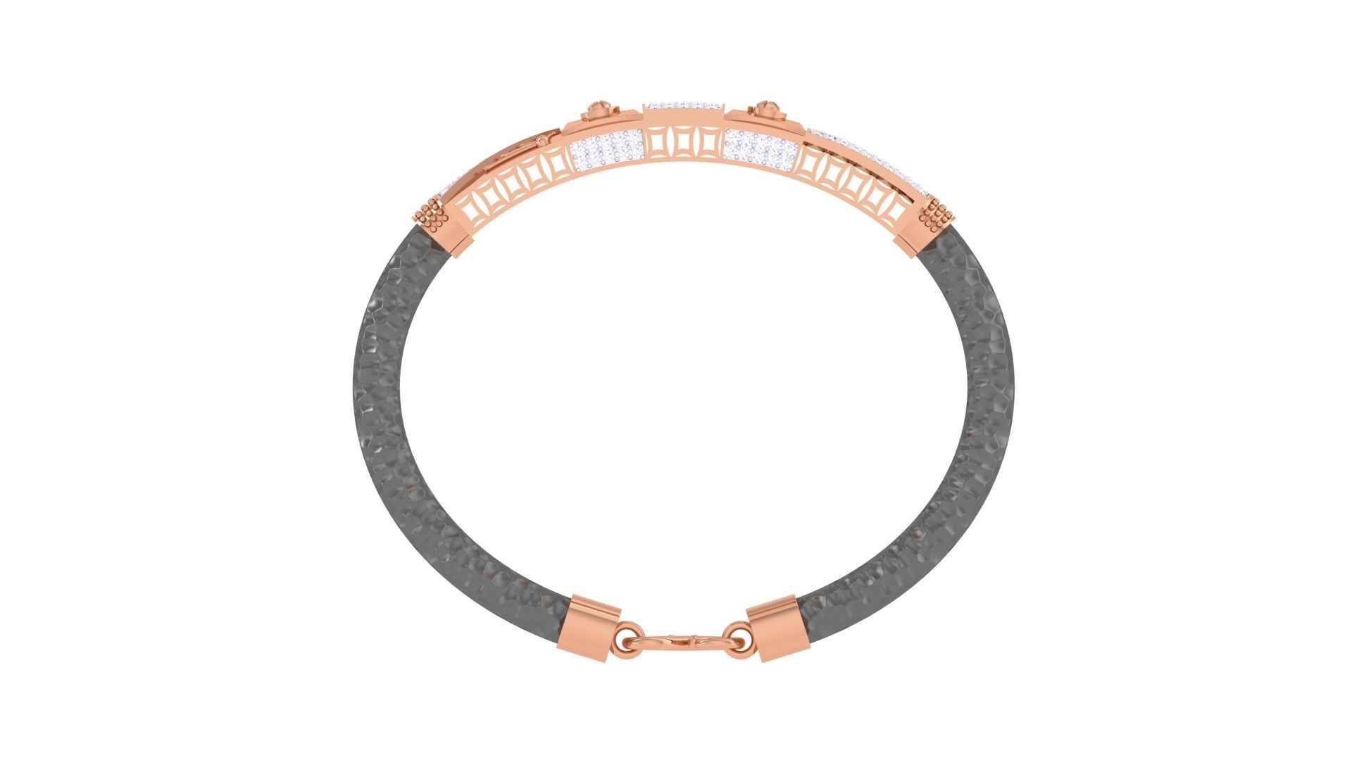 Screw Head Black Belt Unisex Diamond Bracelet 3dm stl obj gltf  3D print model_14