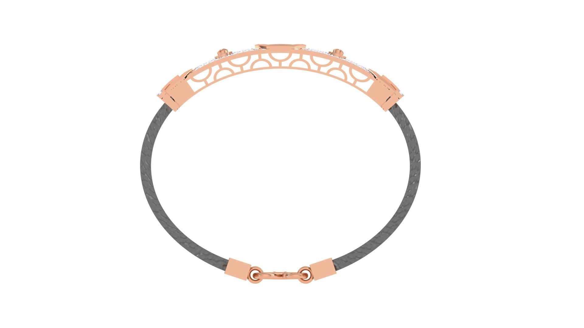 Screw Head Black Belt Unisex Diamond Bracelet 3dm stl obj gltf  3D print model_14