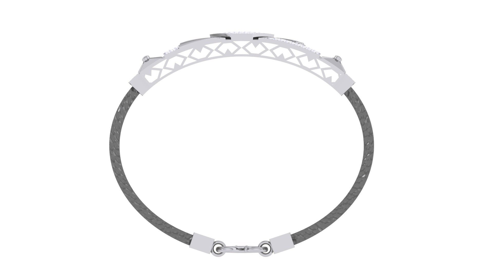 Black Belt Unisex Diamond Bracelet 3dm stl obj gltf glb 3mf 3D print model_14