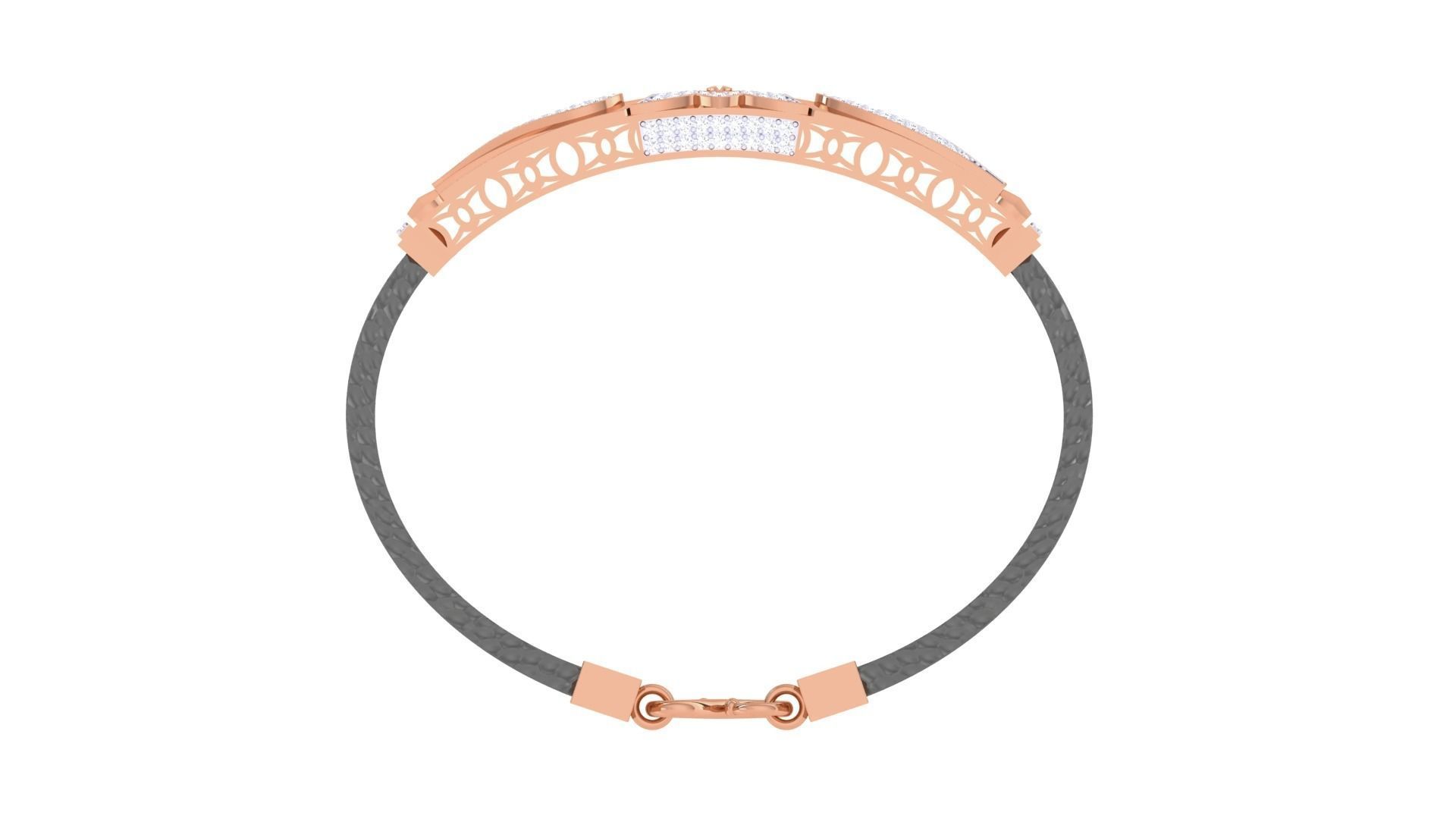 Screw Head Black Belt Unisex Diamond Bracelet 3dm stl obj gltf  3D print model_14