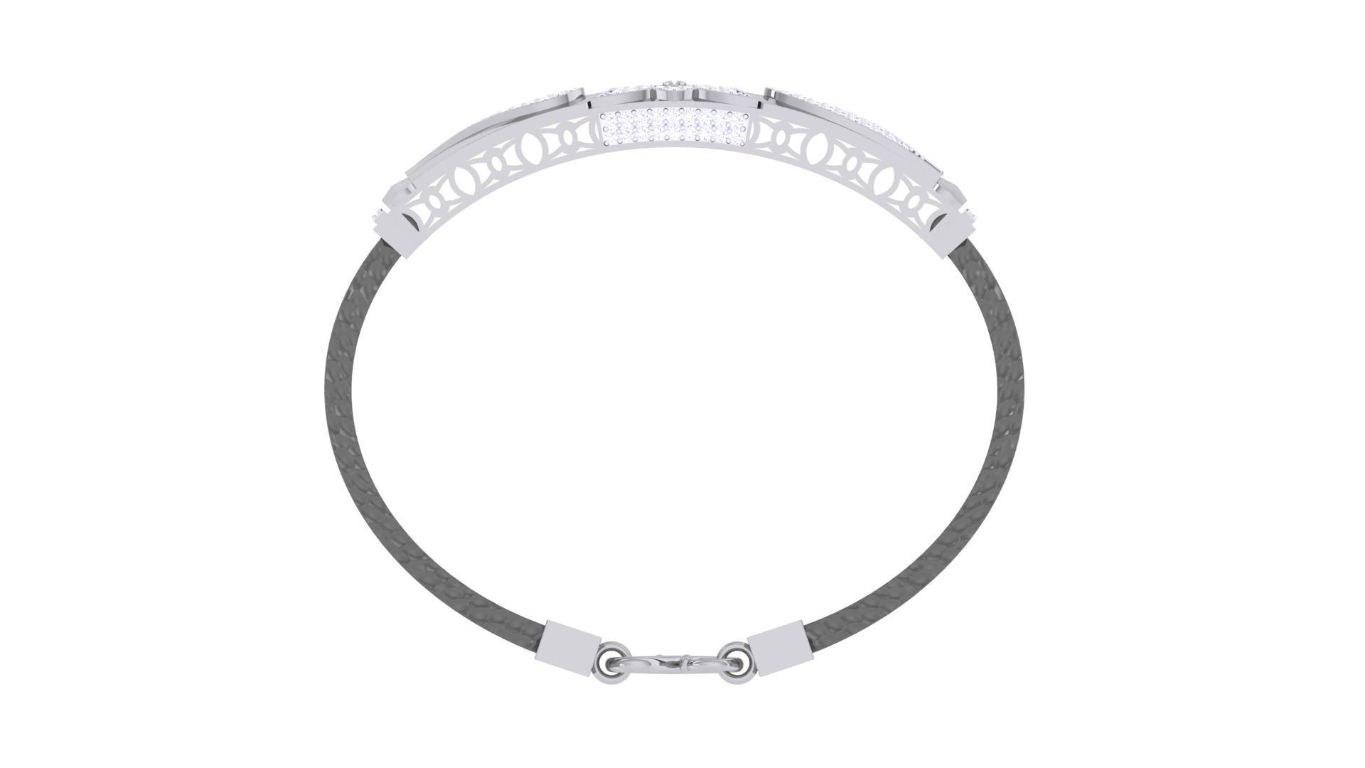 Screw Head Black Belt Unisex Diamond Bracelet 3dm stl obj gltf  3D print model_13