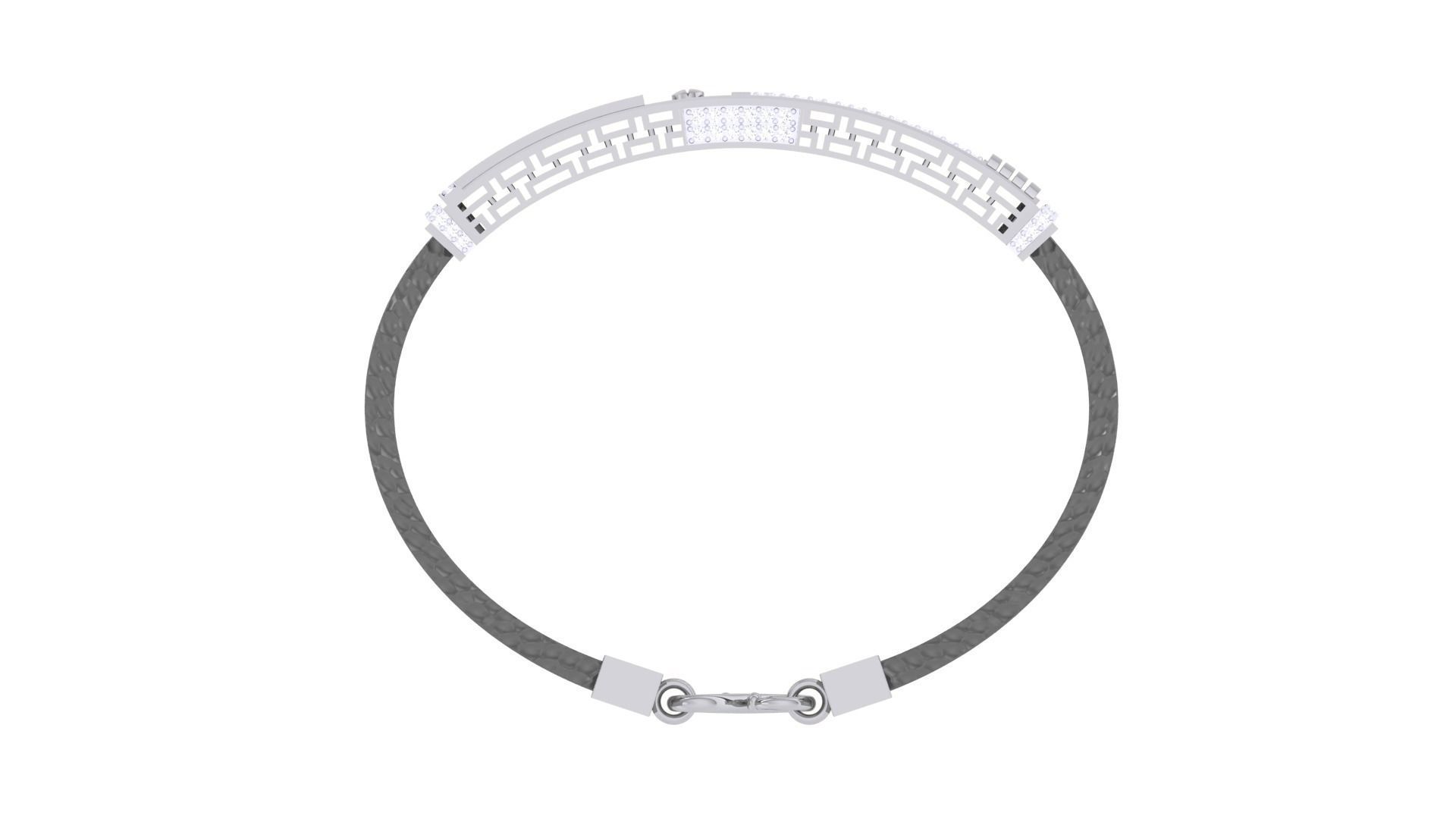 Screw Head Black Belt Unisex Diamond Bracelet 3dm stl obj gltf  3D print model_13