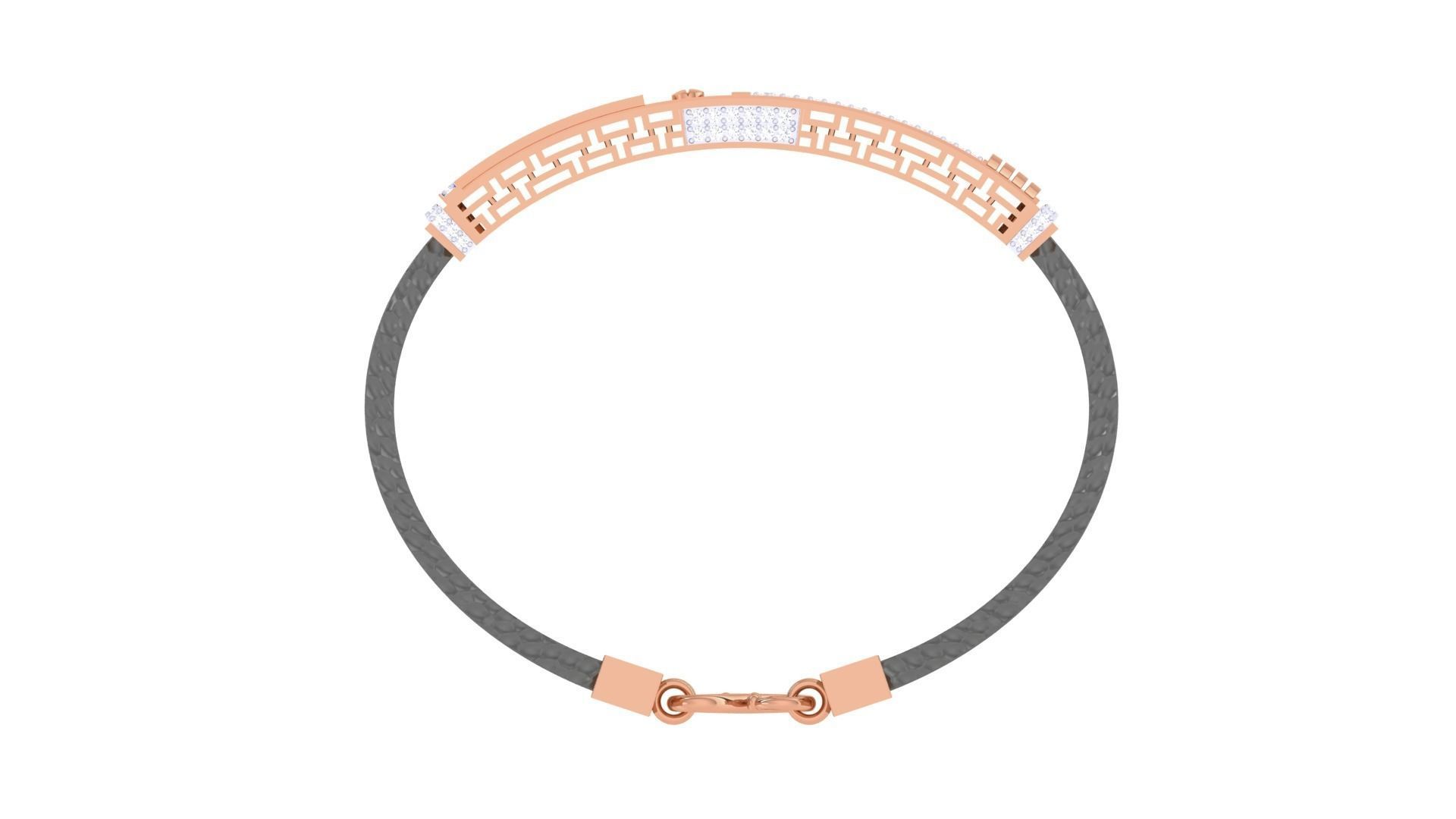 Screw Head Black Belt Unisex Diamond Bracelet 3dm stl obj gltf  3D print model_14