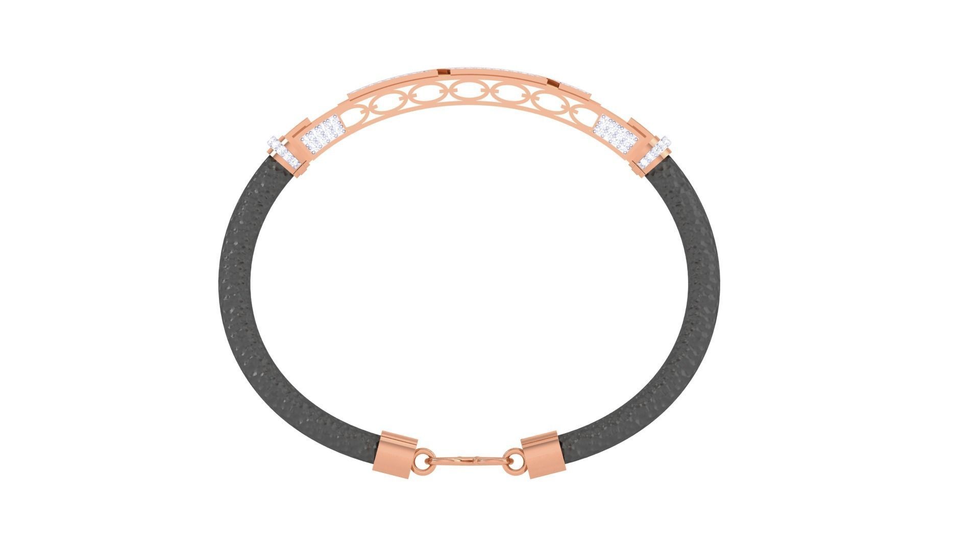 Black Belt Unisex Diamond Bracelet 3dm stl obj gltf glb 3mf 3D print model_14