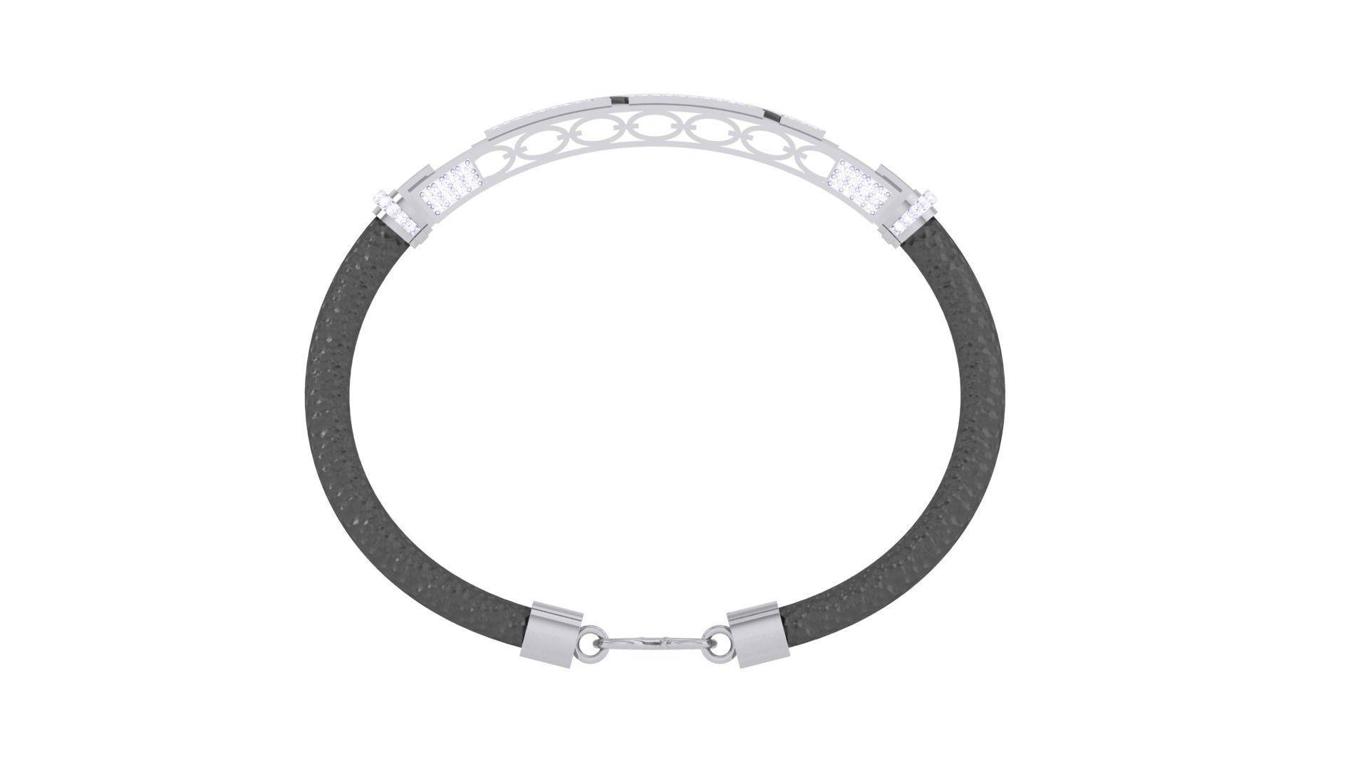 Black Belt Unisex Diamond Bracelet 3dm stl obj gltf glb 3mf 3D print model_13