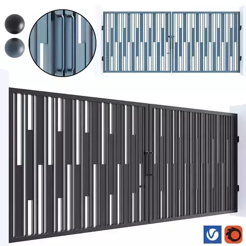 MODERN IRON ENTRY GATE 3D model