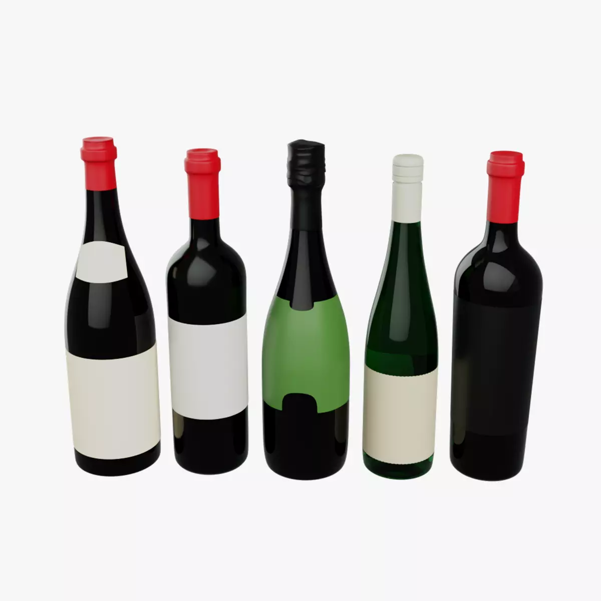 Wine bottle Pack 3D model_0