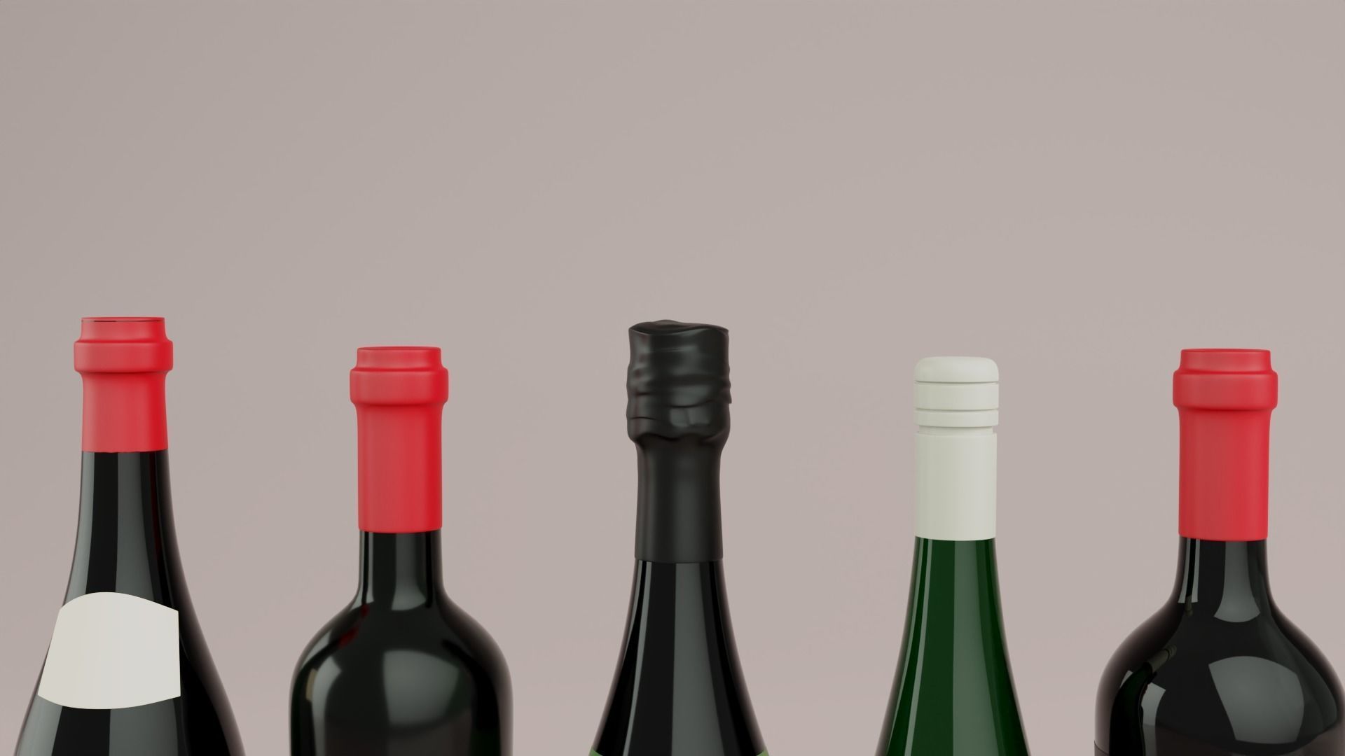 Wine bottle Pack 3D model_5