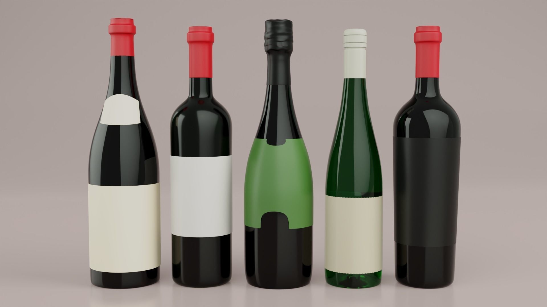 Wine bottle Pack 3D model_1