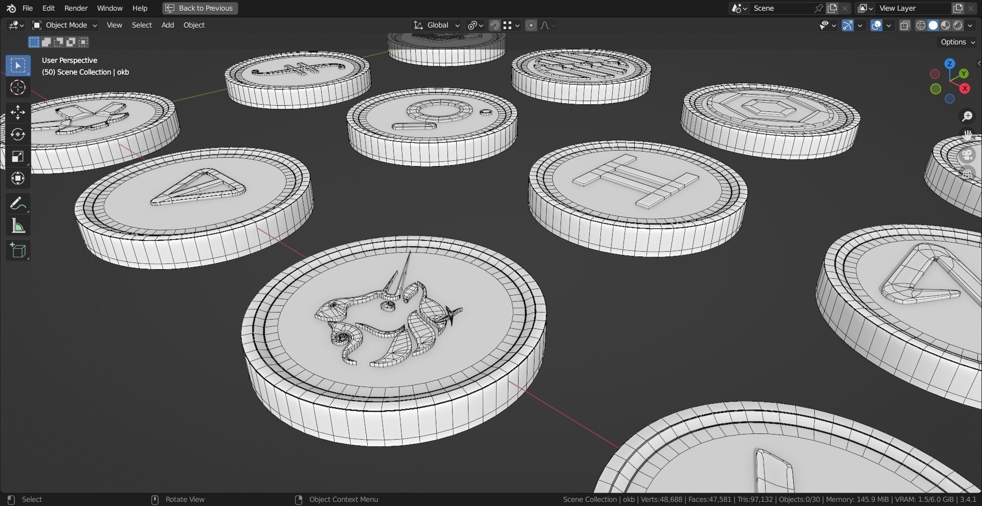 15 Base Crypto Coins vol3 Low-poly 3D model_8