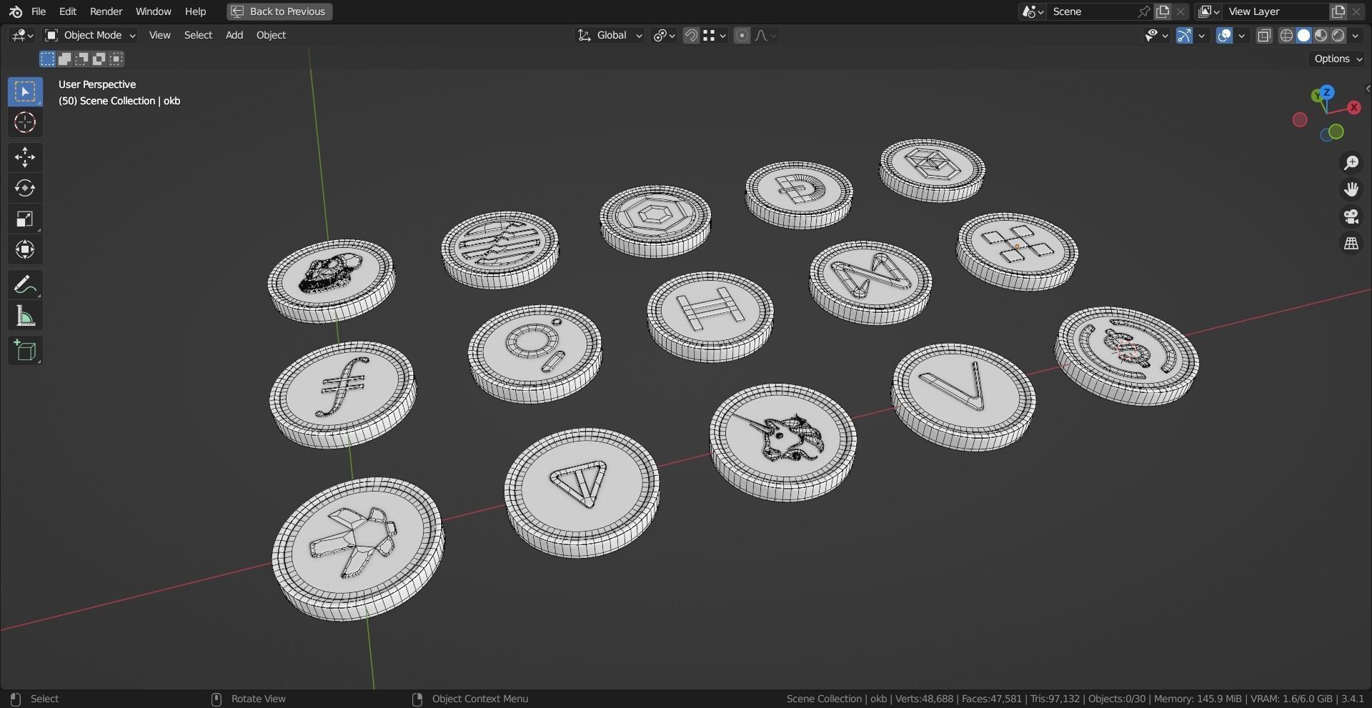 15 Base Crypto Coins vol3 Low-poly 3D model_6