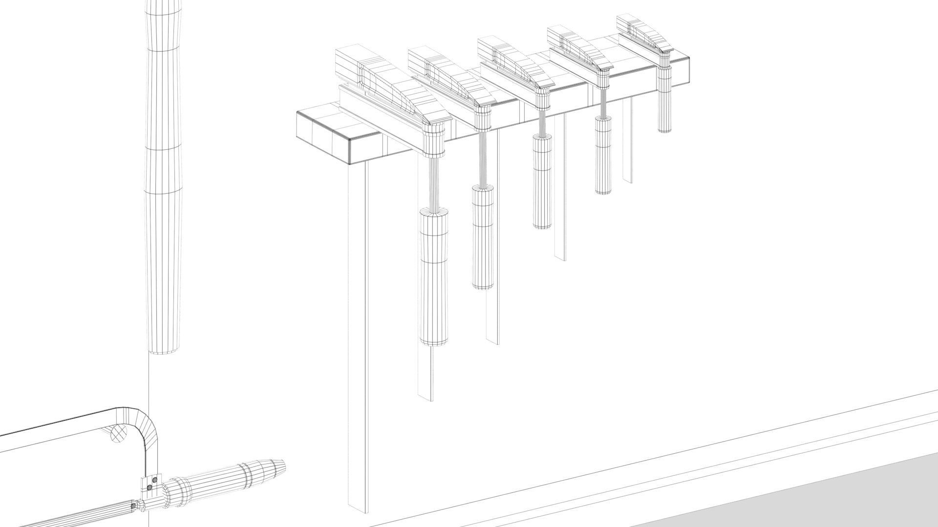 Workbench with Tools Low-poly 3D model_12