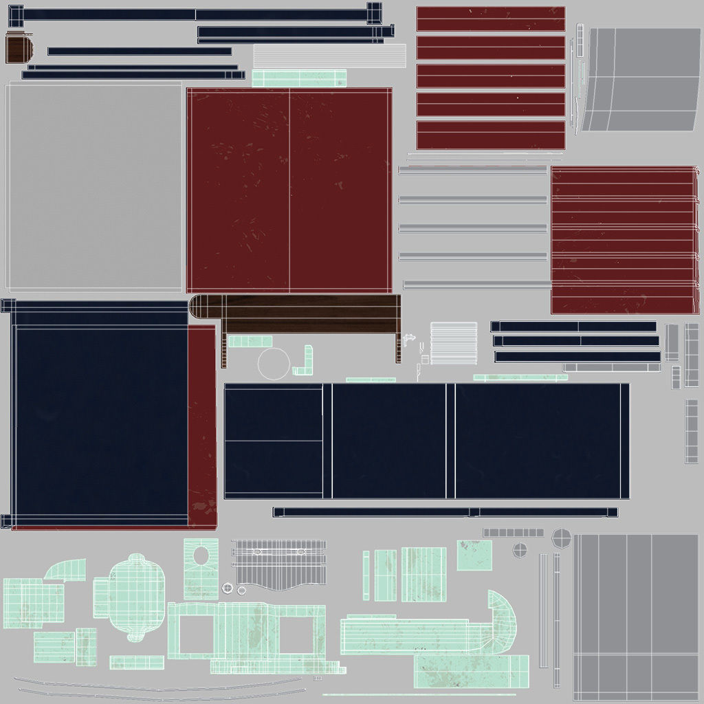 Workbench with Tools Low-poly 3D model_25