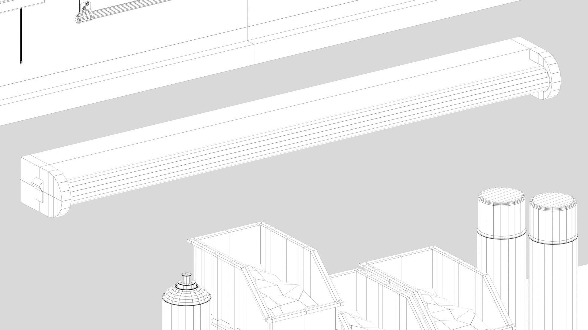 Workbench with Tools Low-poly 3D model_16