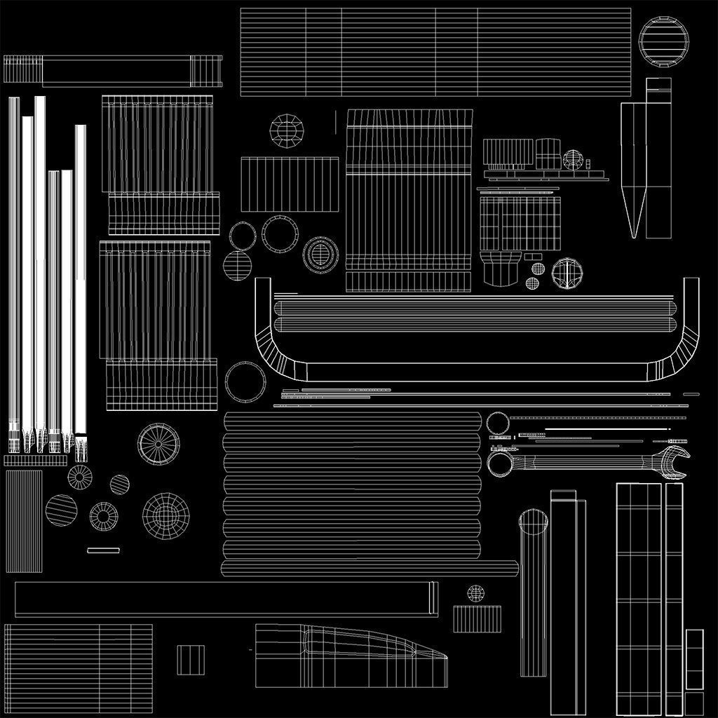 Workbench with Tools Low-poly 3D model_24