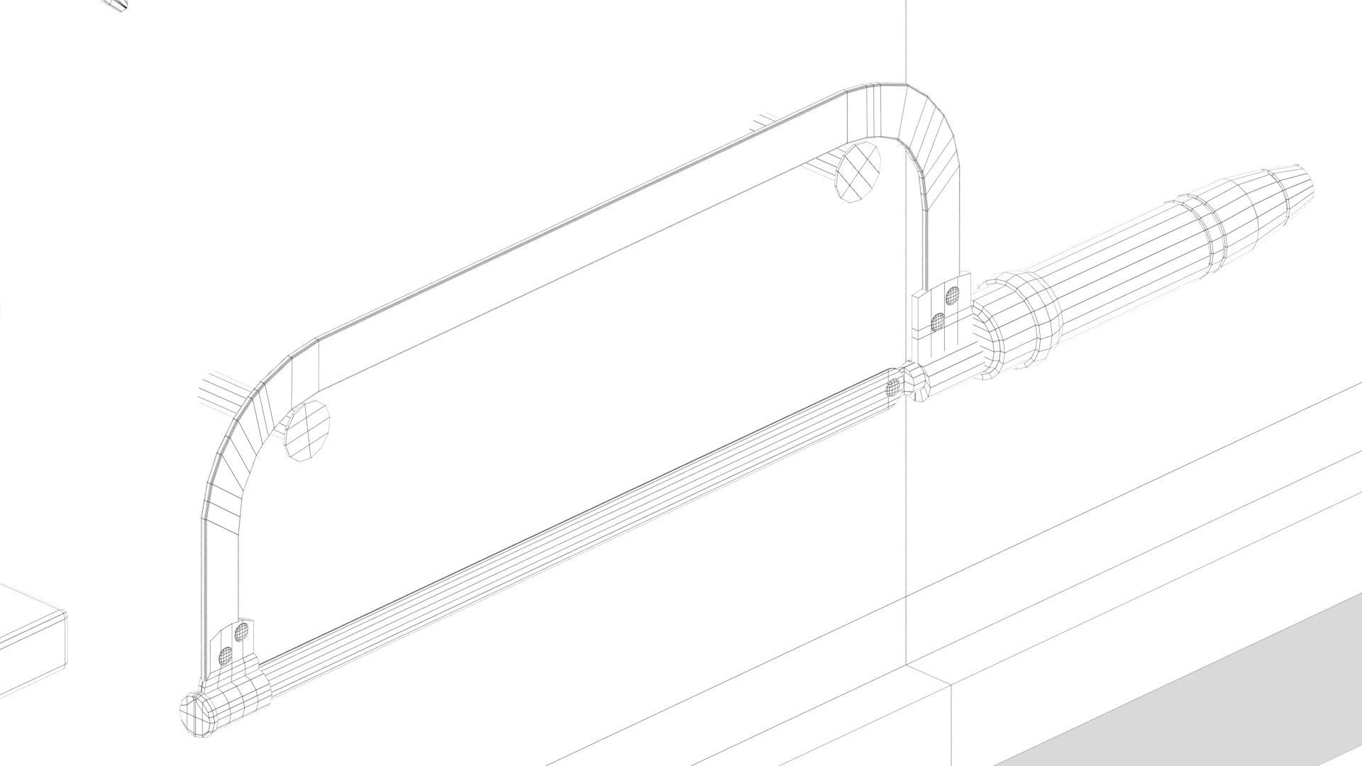 Workbench with Tools Low-poly 3D model_18