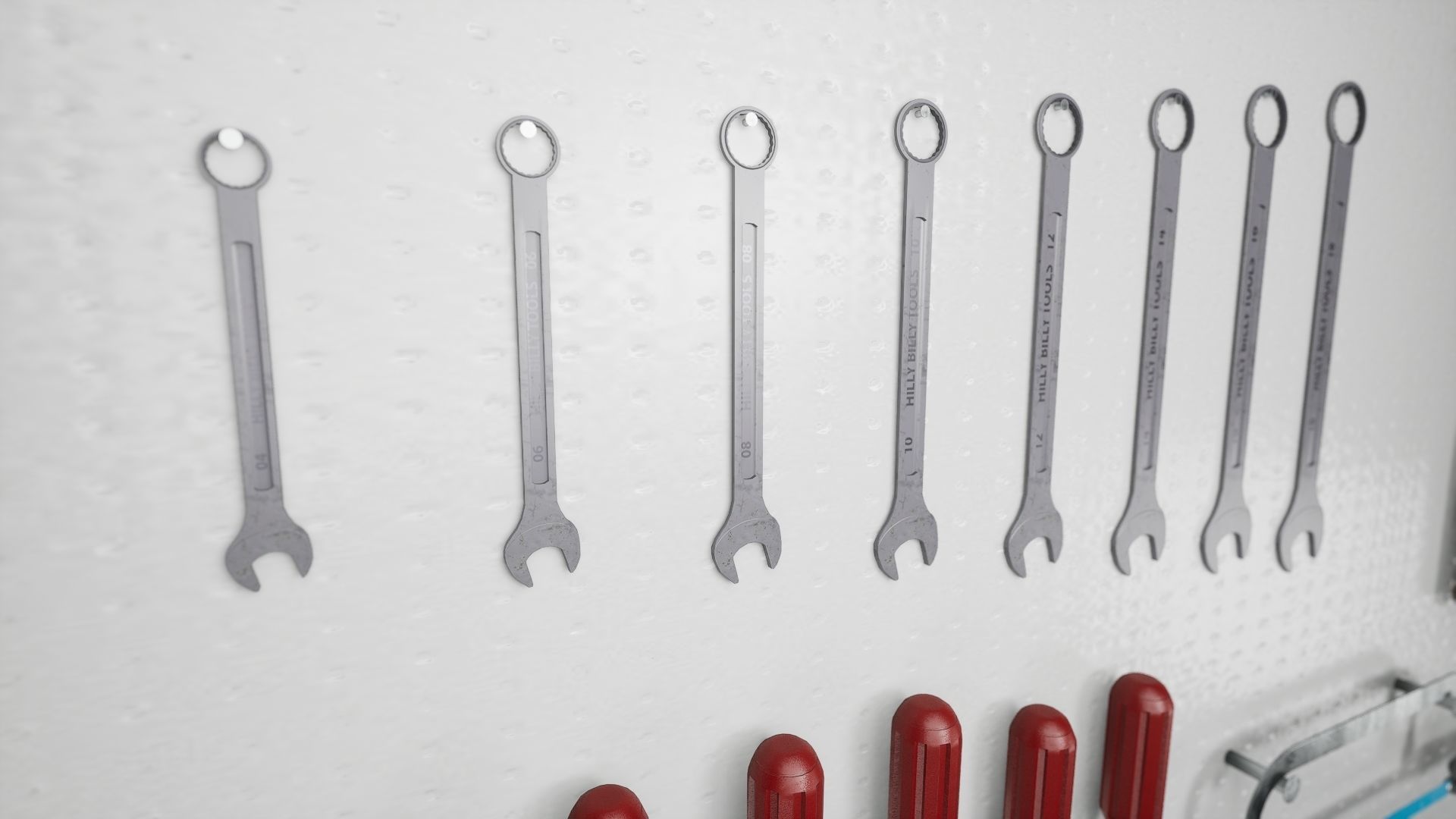 Workbench with Tools Low-poly 3D model_3