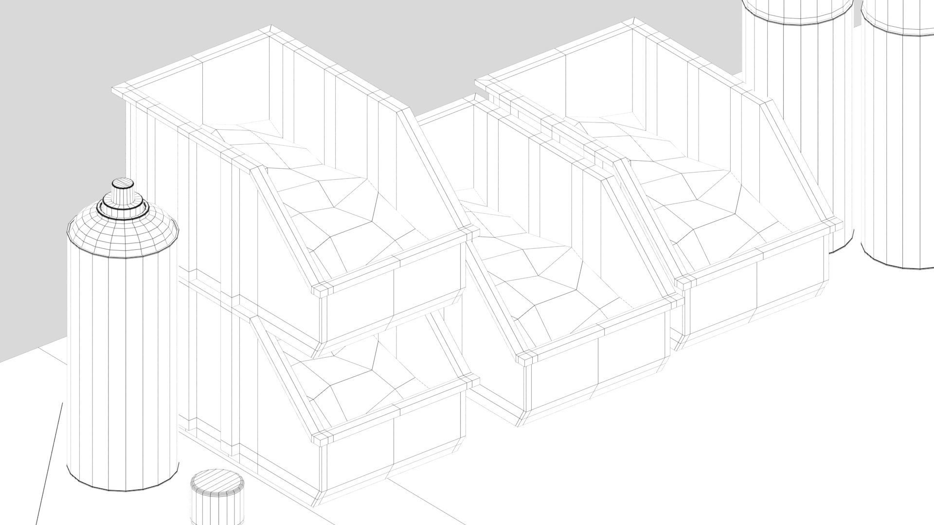 Workbench with Tools Low-poly 3D model_9