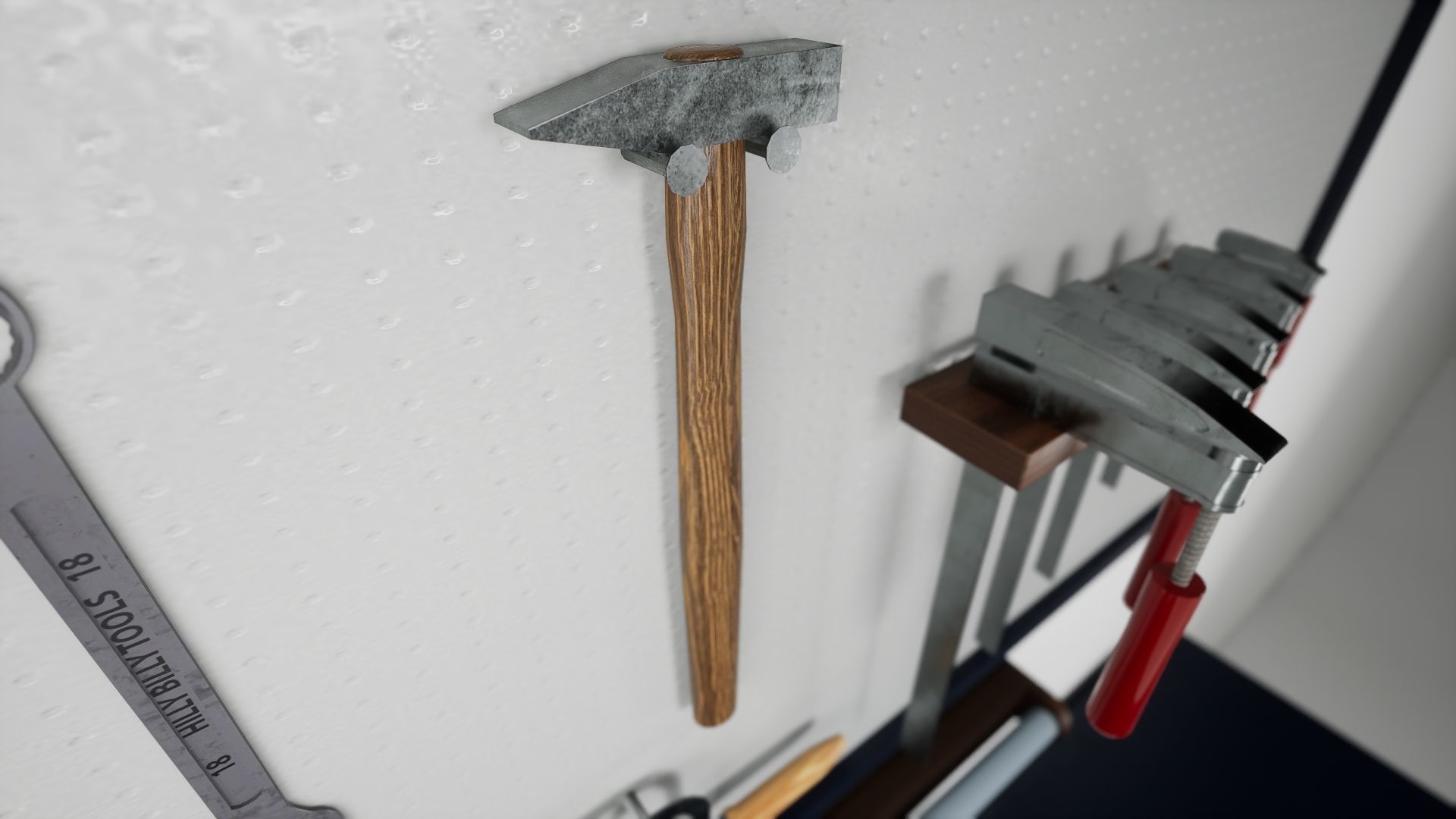 Workbench with Tools Low-poly 3D model_5