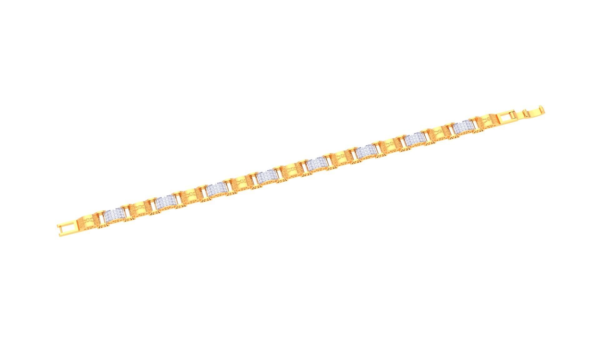 Chain Style Unisex Diamond Bracelet 3dm renders 3D print model_1