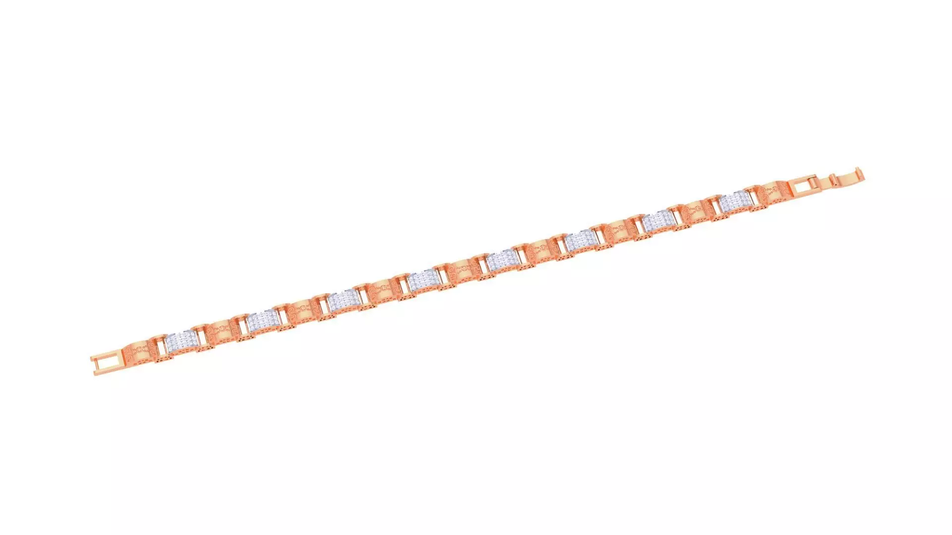 Chain Style Unisex Diamond Bracelet 3dm renders 3D print model_0