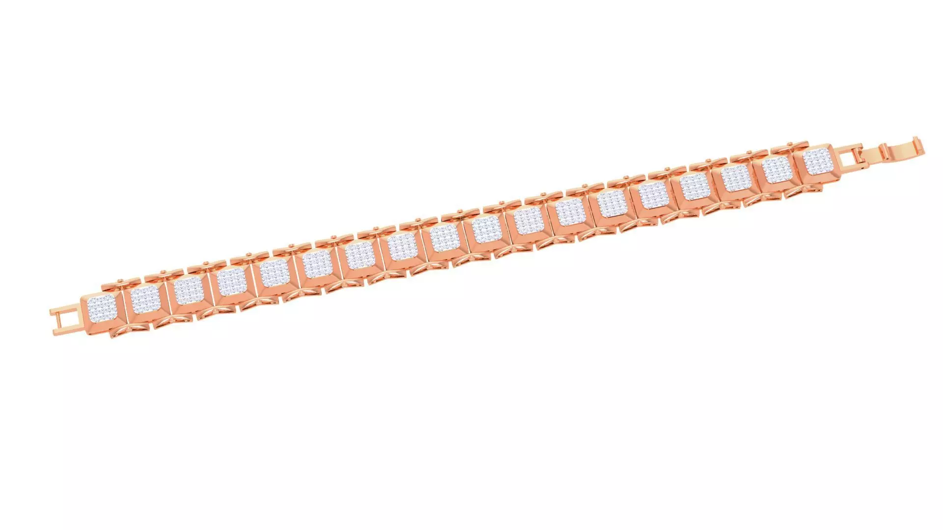 Chain Style Unisex Diamond Bracelet 3dm renders 3D print model_0