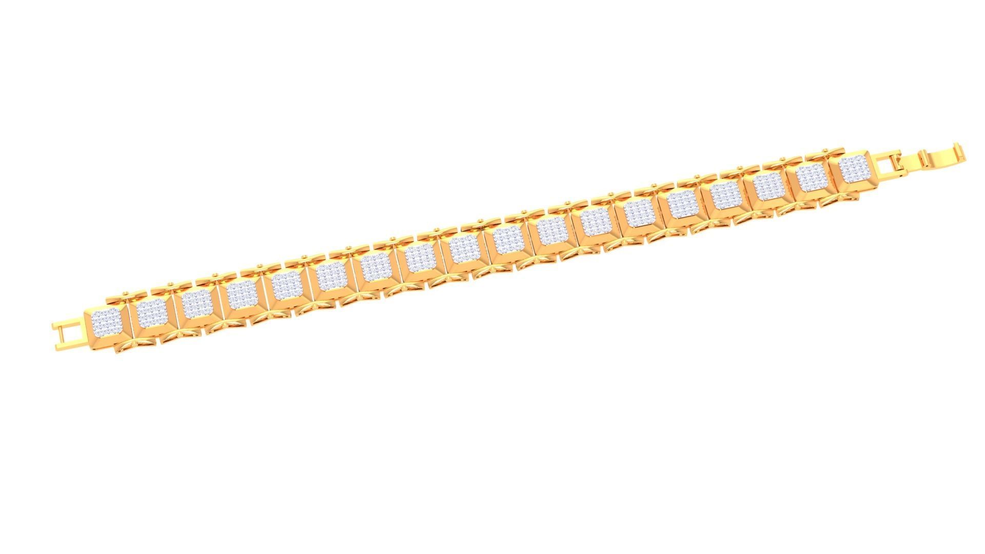 Chain Style Unisex Diamond Bracelet 3dm renders 3D print model_1