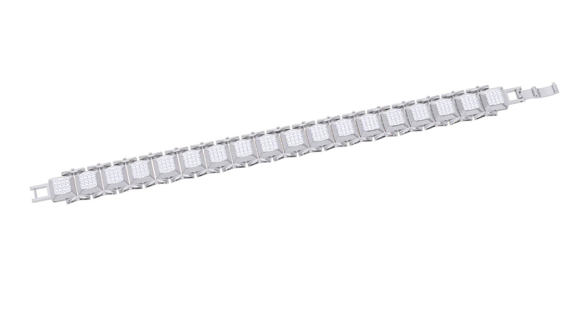 Chain Style Unisex Diamond Bracelet 3dm renders 3D print model_2