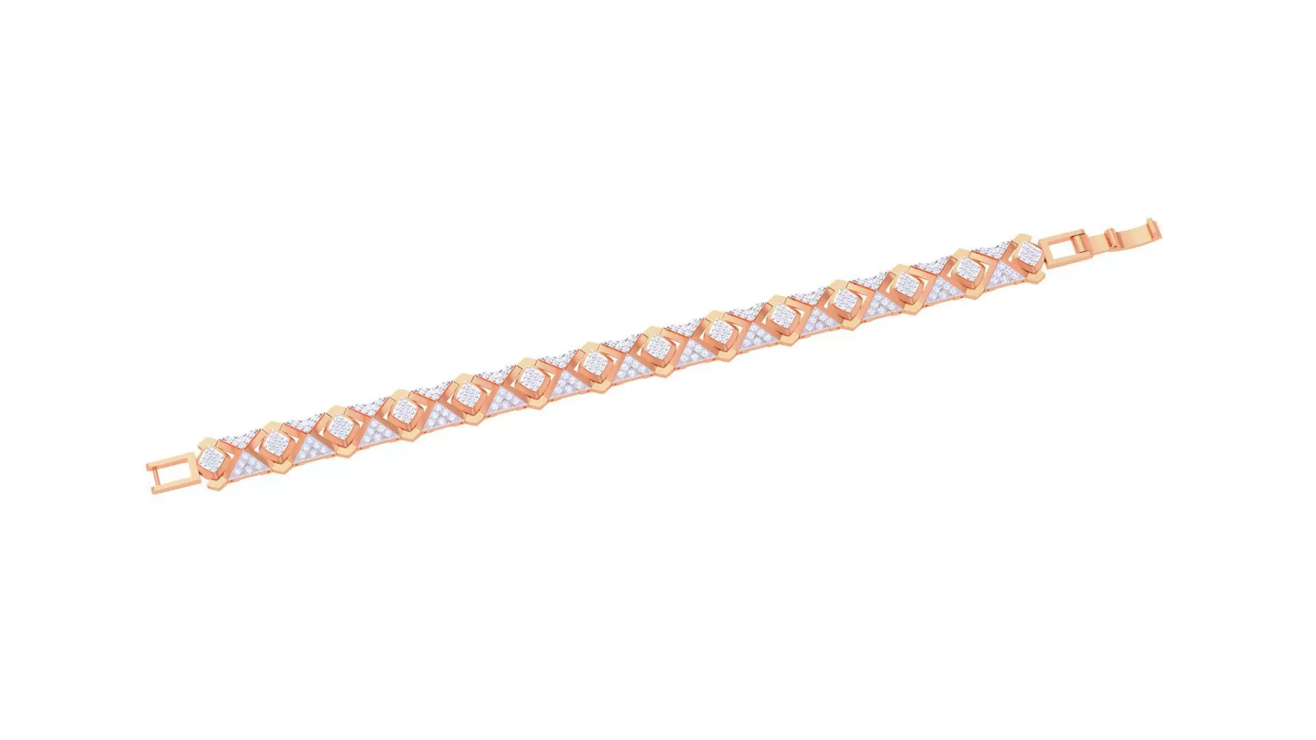 Chain Style Unisex Diamond Bracelet 3dm renders 3D print model_0