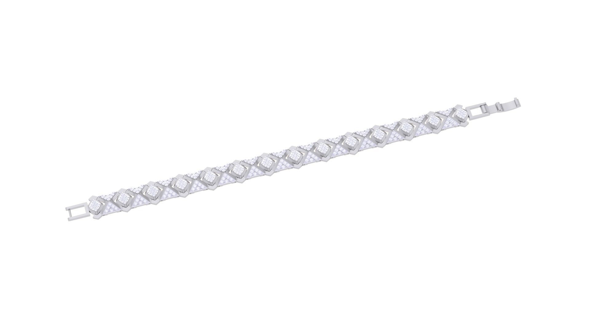 Chain Style Unisex Diamond Bracelet 3dm renders 3D print model_2