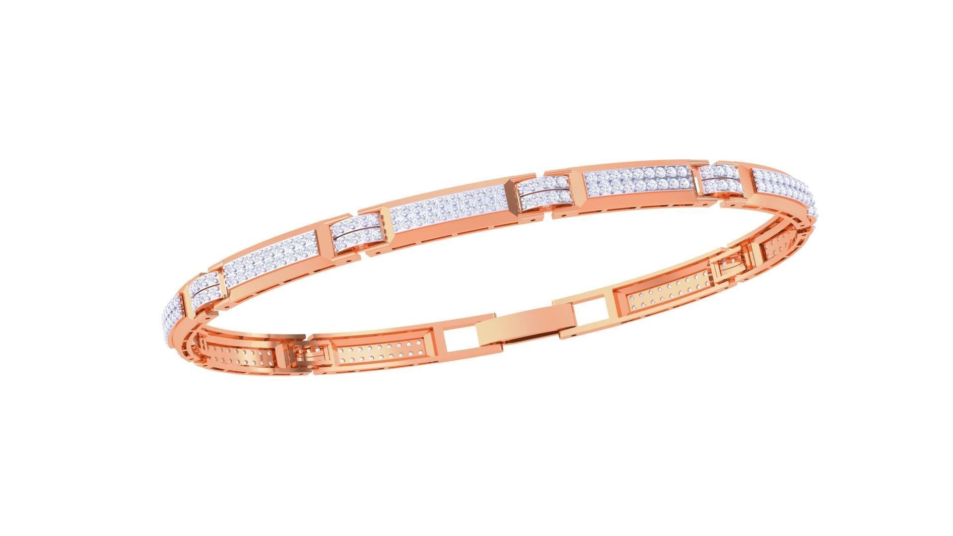 Chain Style Unisex Diamond Bracelet 3dm renders 3D print model_8