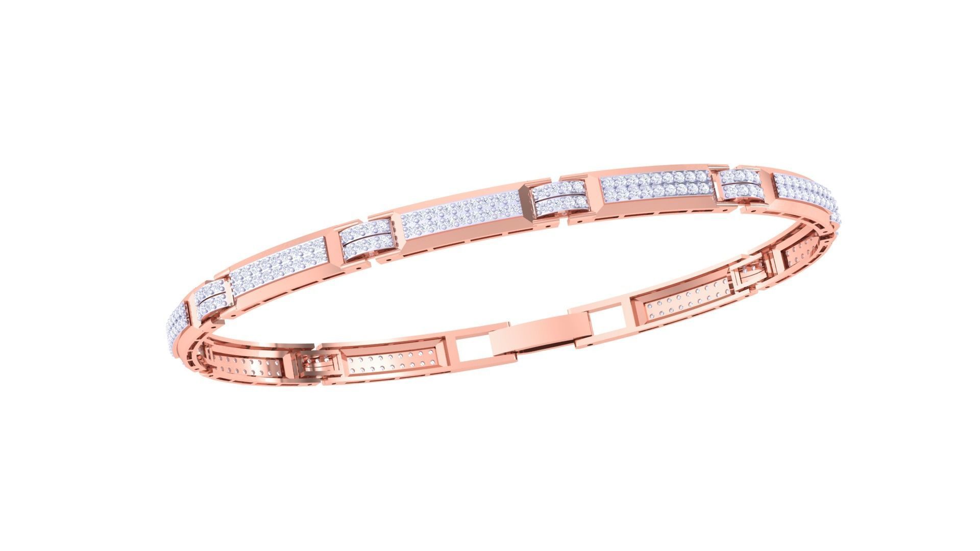 Chain Style Unisex Diamond Bracelet 3dm renders 3D print model_6