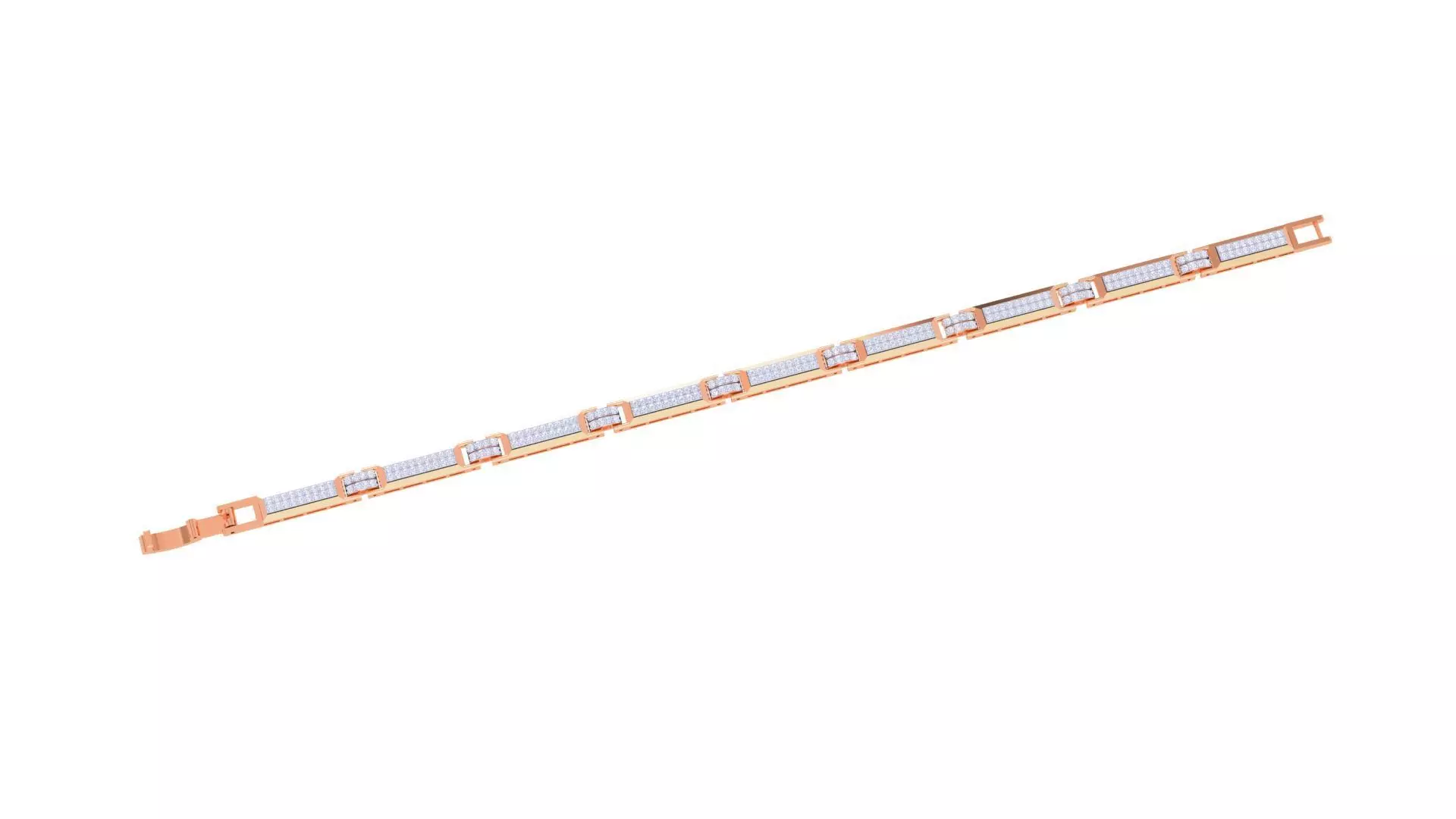 Chain Style Unisex Diamond Bracelet 3dm renders 3D print model_0