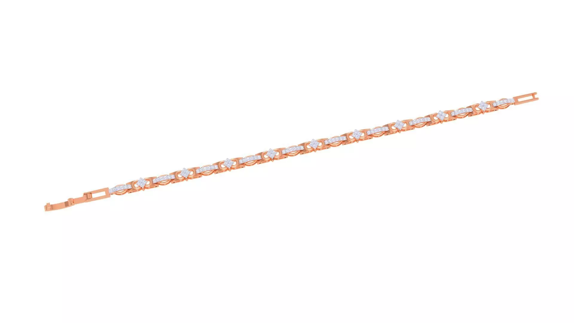 Chain Style Unisex Diamond Bracelet 3dm renders 3D print model_0