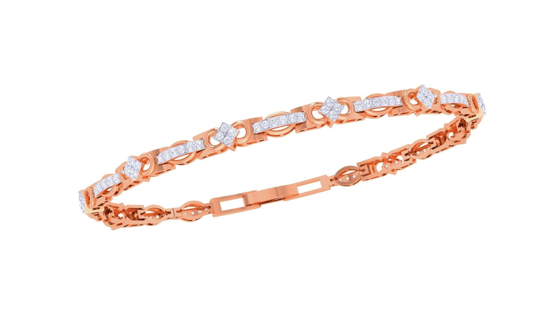 Chain Style Unisex Diamond Bracelet 3dm renders 3D print model_8