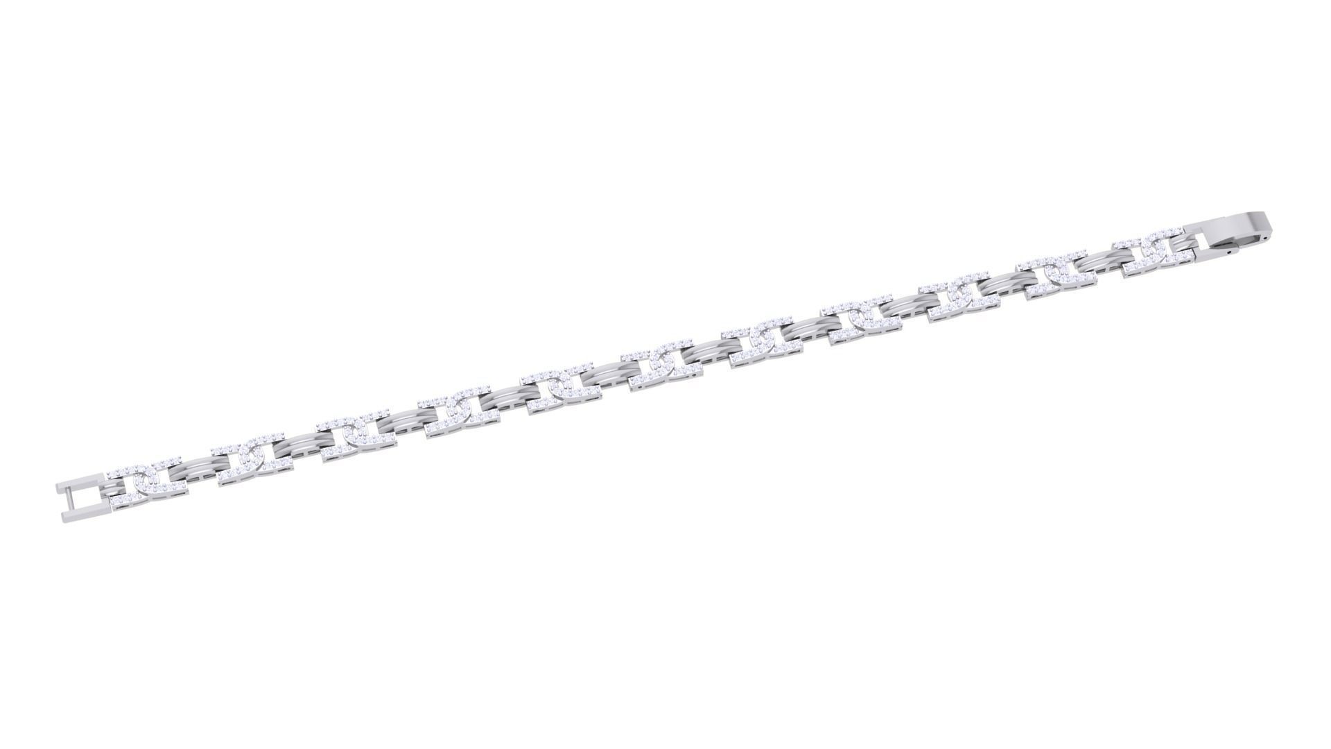 Chain Style Unisex Diamond Bracelet 3dm renders 3D print model_2