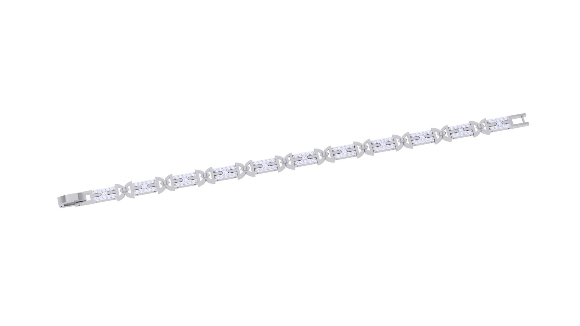 Chain Style Unisex Diamond Bracelet 3dm renders 3D print model_2