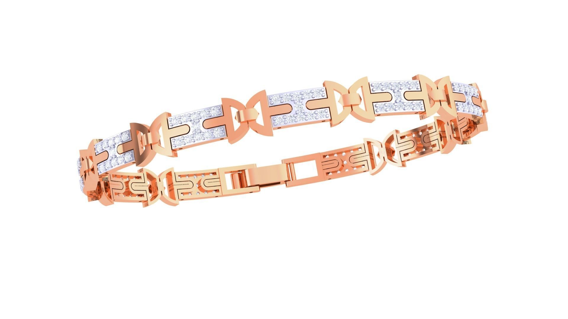 Chain Style Unisex Diamond Bracelet 3dm renders 3D print model_8