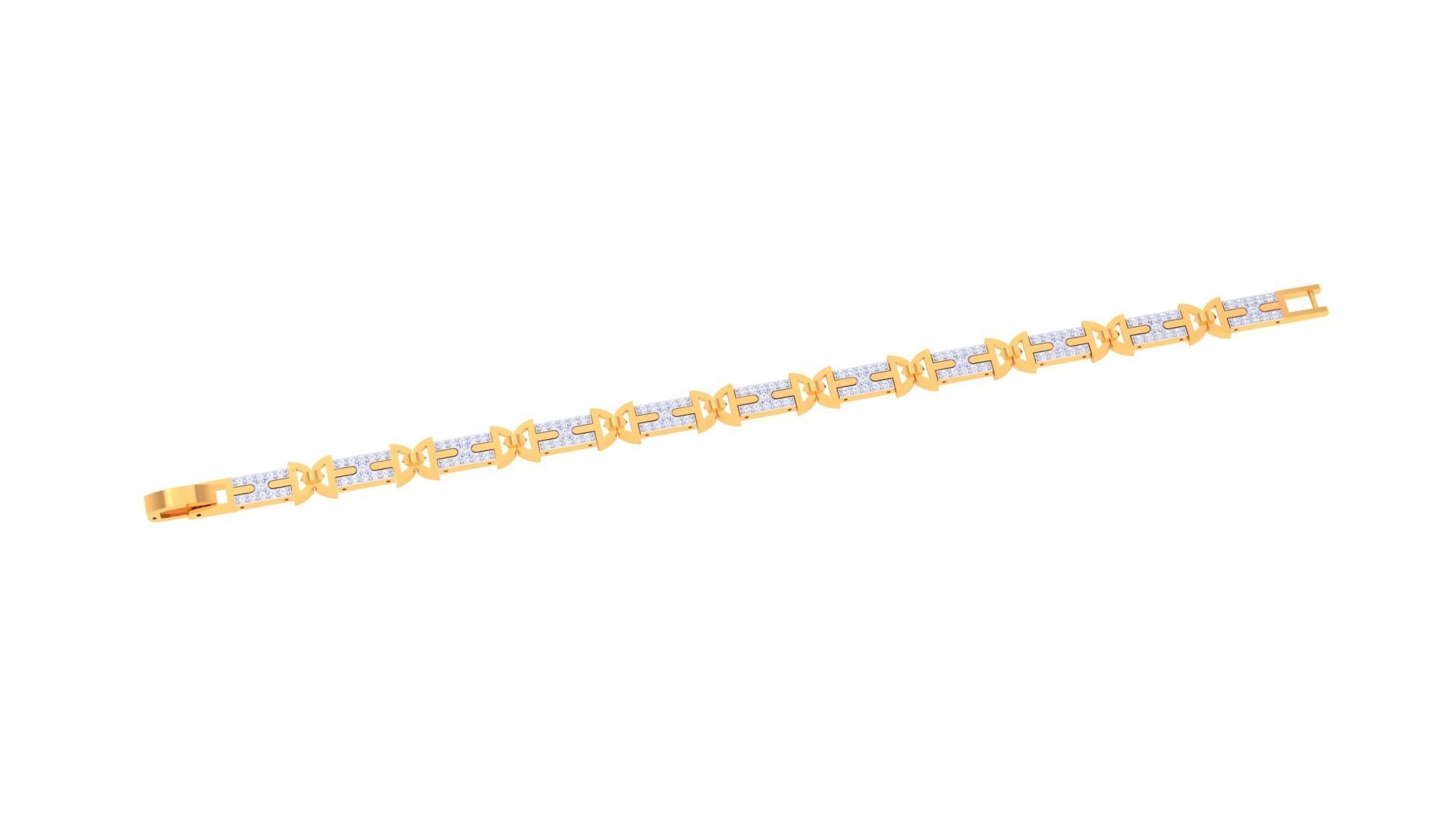 Chain Style Unisex Diamond Bracelet 3dm renders 3D print model_1