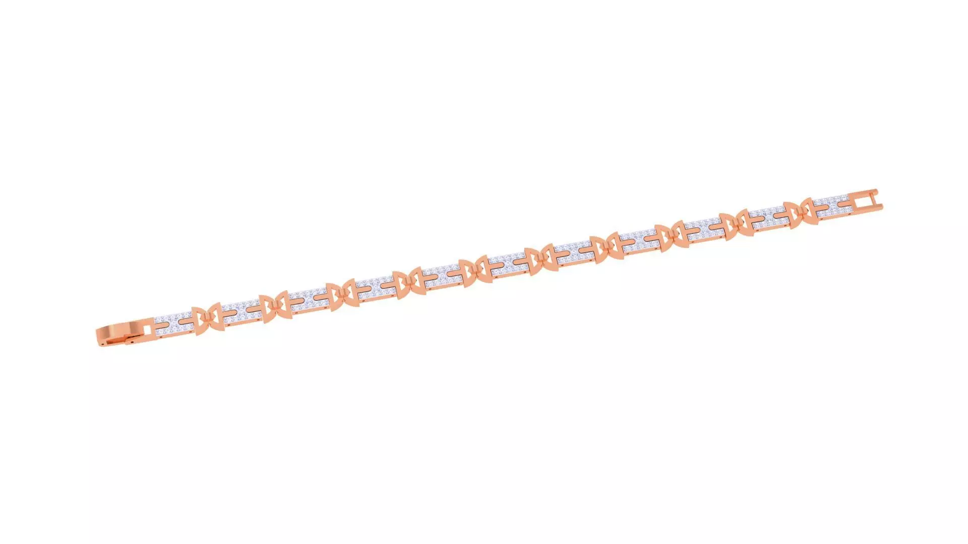 Chain Style Unisex Diamond Bracelet 3dm renders 3D print model_0