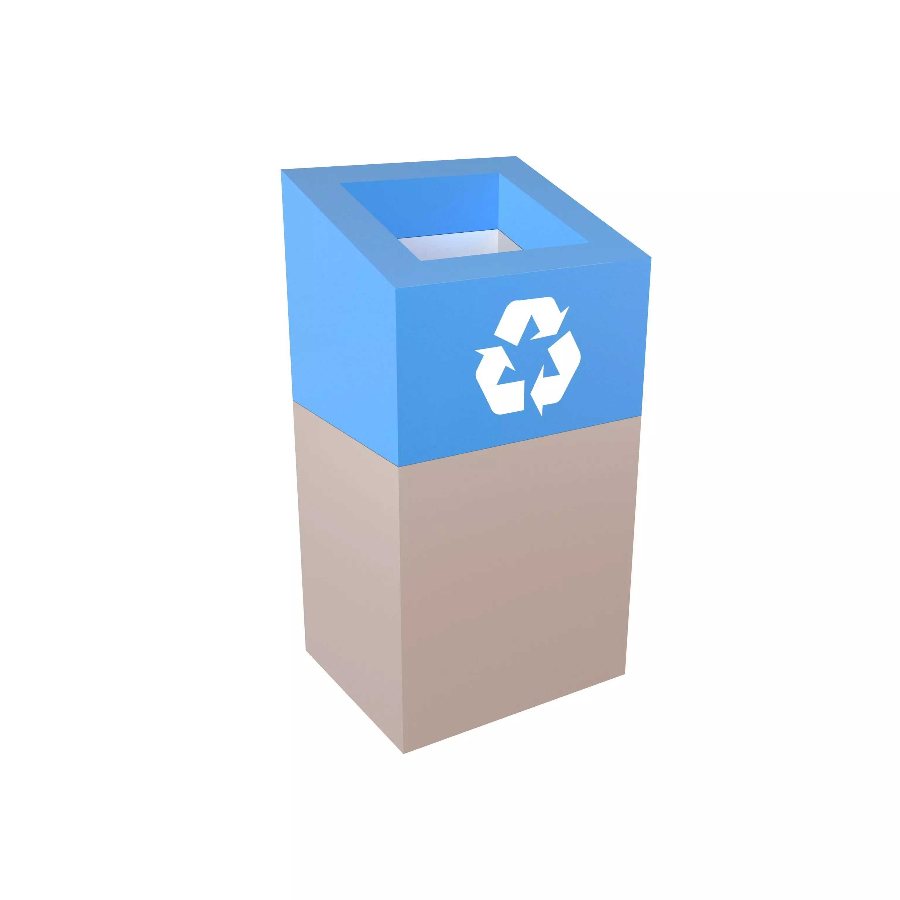 Modern Trash Can v2 003 Low-poly 3D model_0