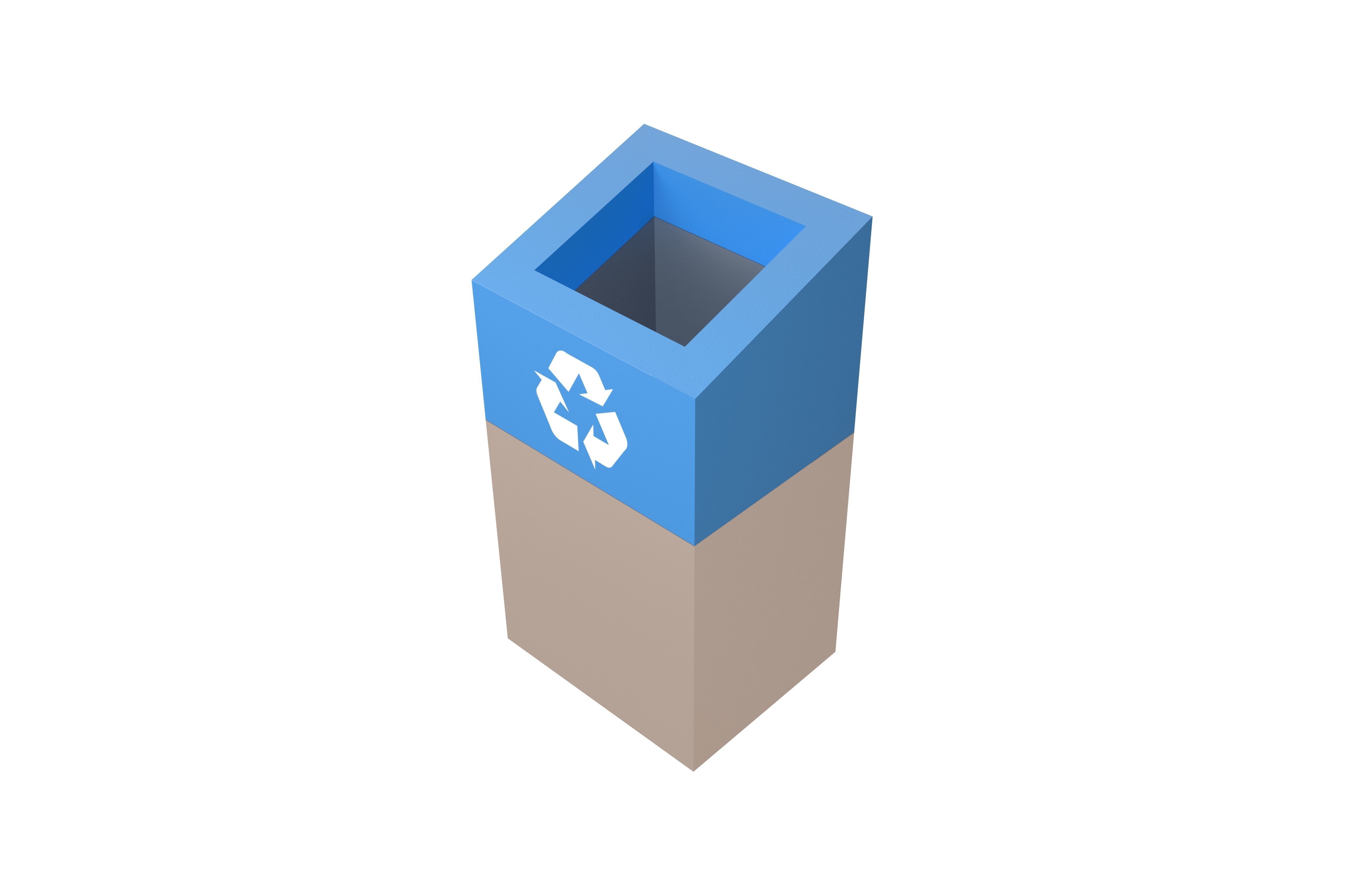 Modern Trash Can v2 003 Low-poly 3D model_2