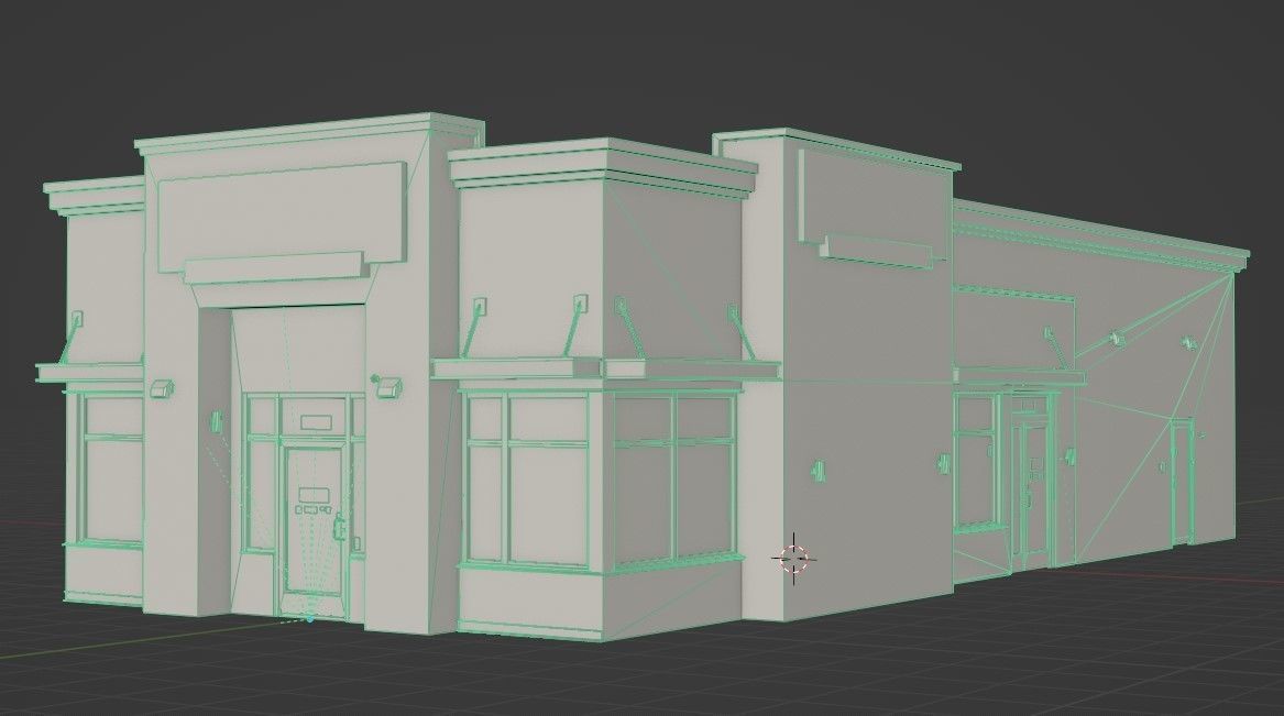 Urban Building - Pizza Restaurant Low-poly 3D model_14