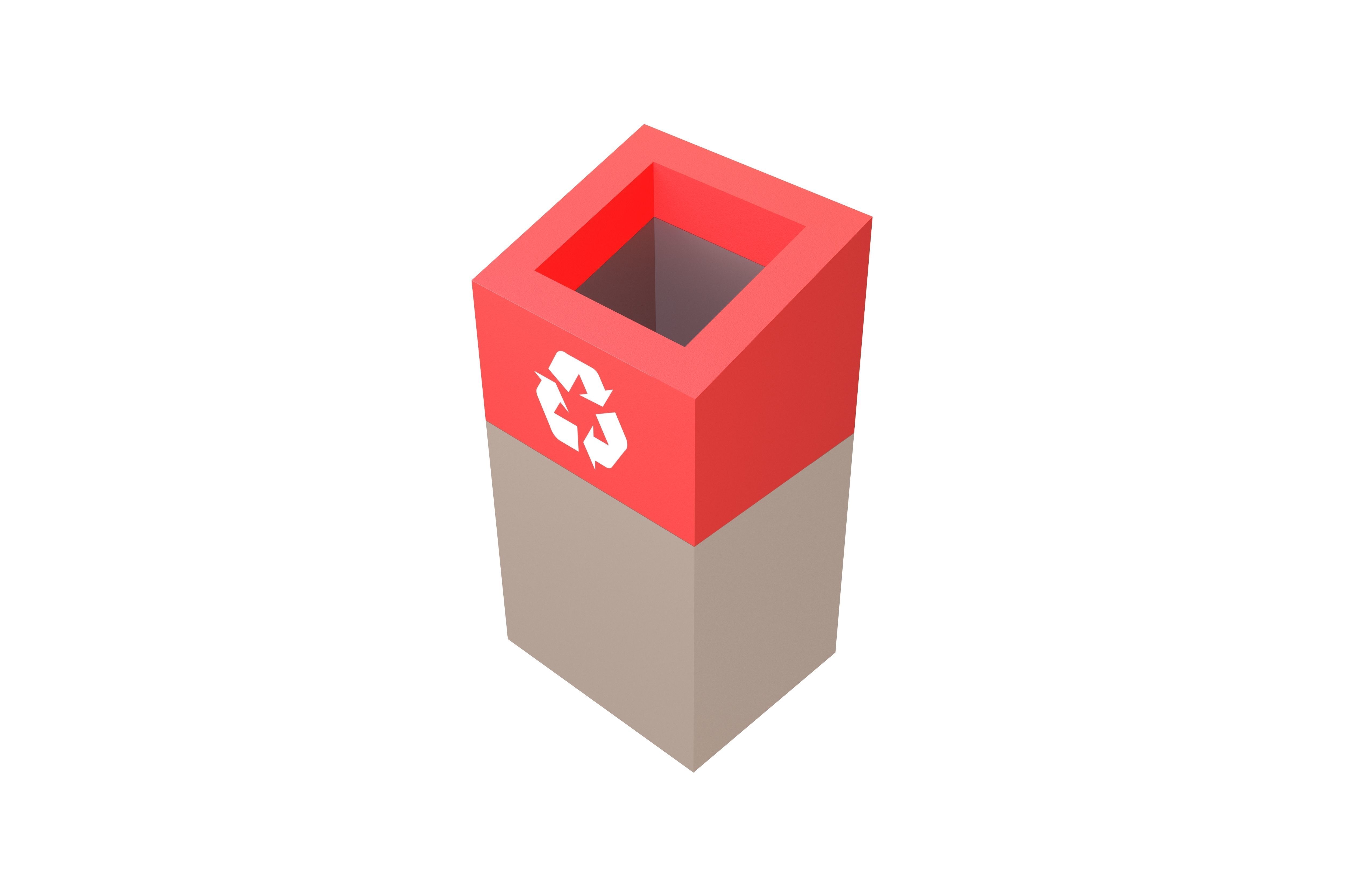 Modern Trash Can v2 004 Low-poly 3D model_2