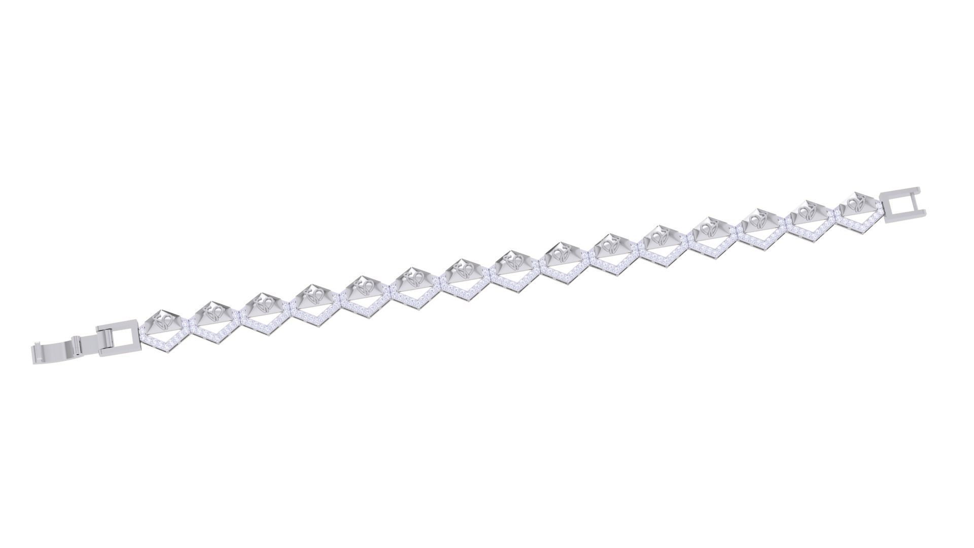 Chain Style Unisex Diamond Bracelet 3dm renders 3D print model_2