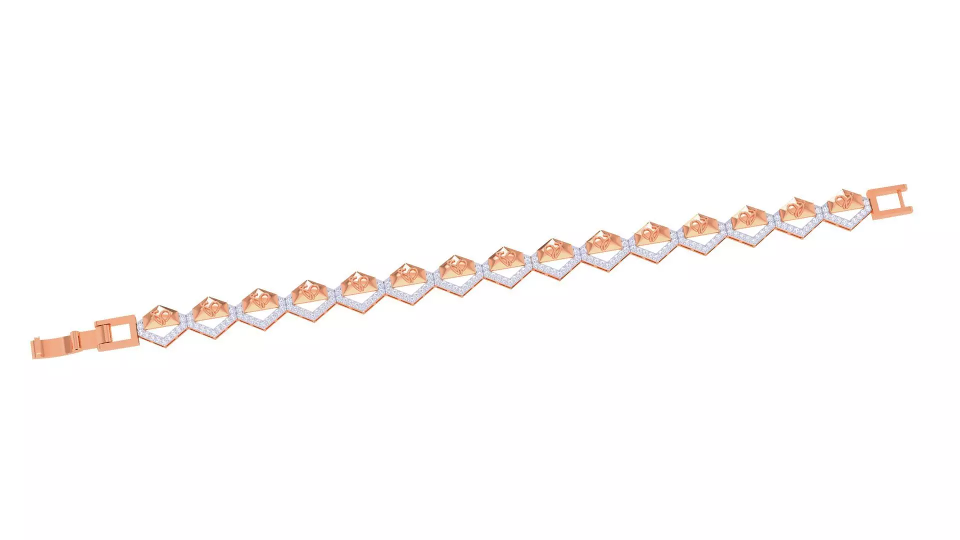 Chain Style Unisex Diamond Bracelet 3dm renders 3D print model_0