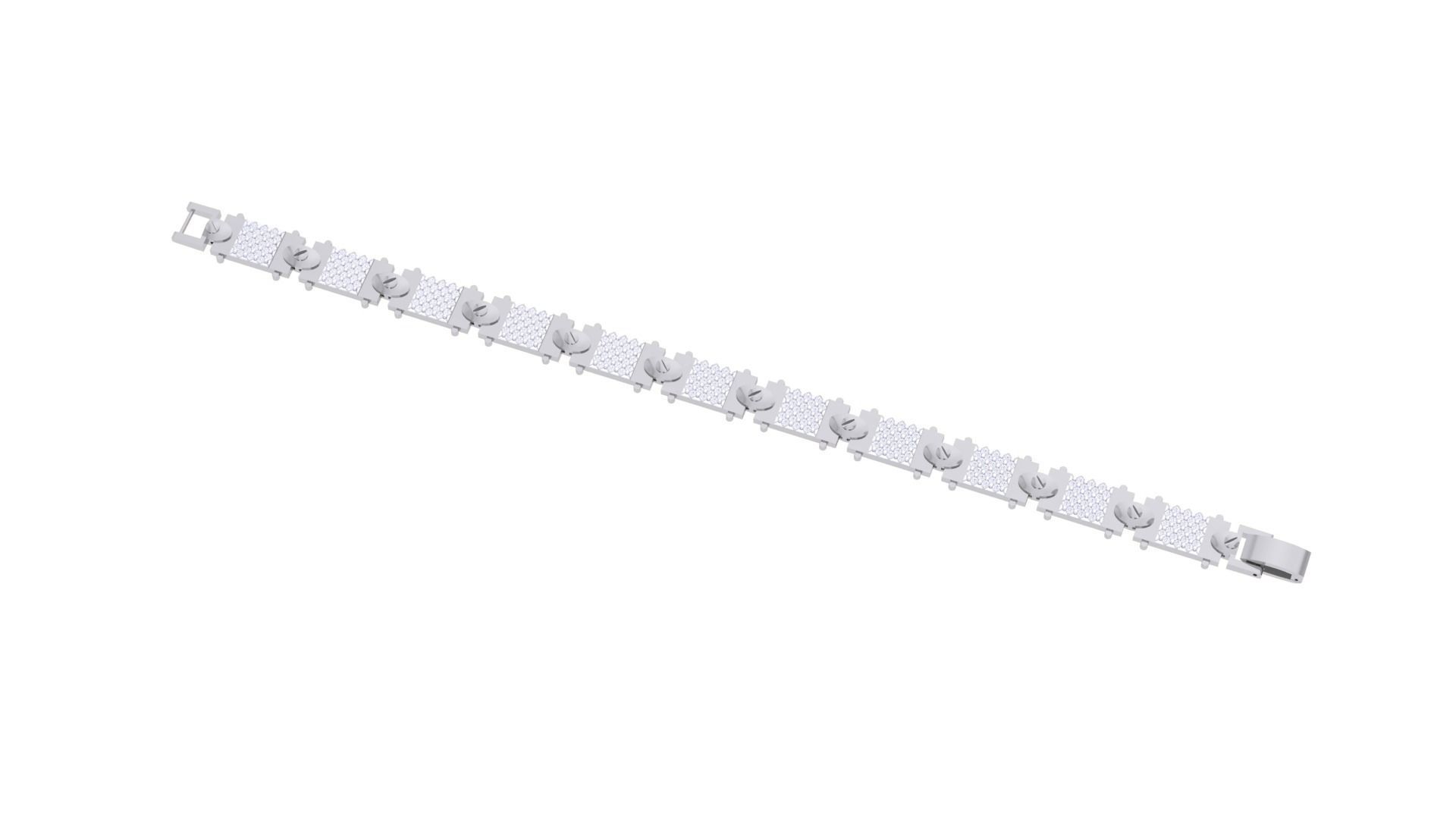 Chain Style Screw Head Unisex Diamond Bracelet 3dm 3D print model_2